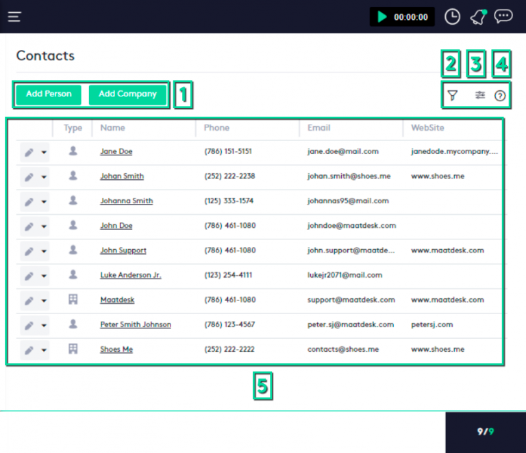 Contacts module Overview - Maatdesk Support