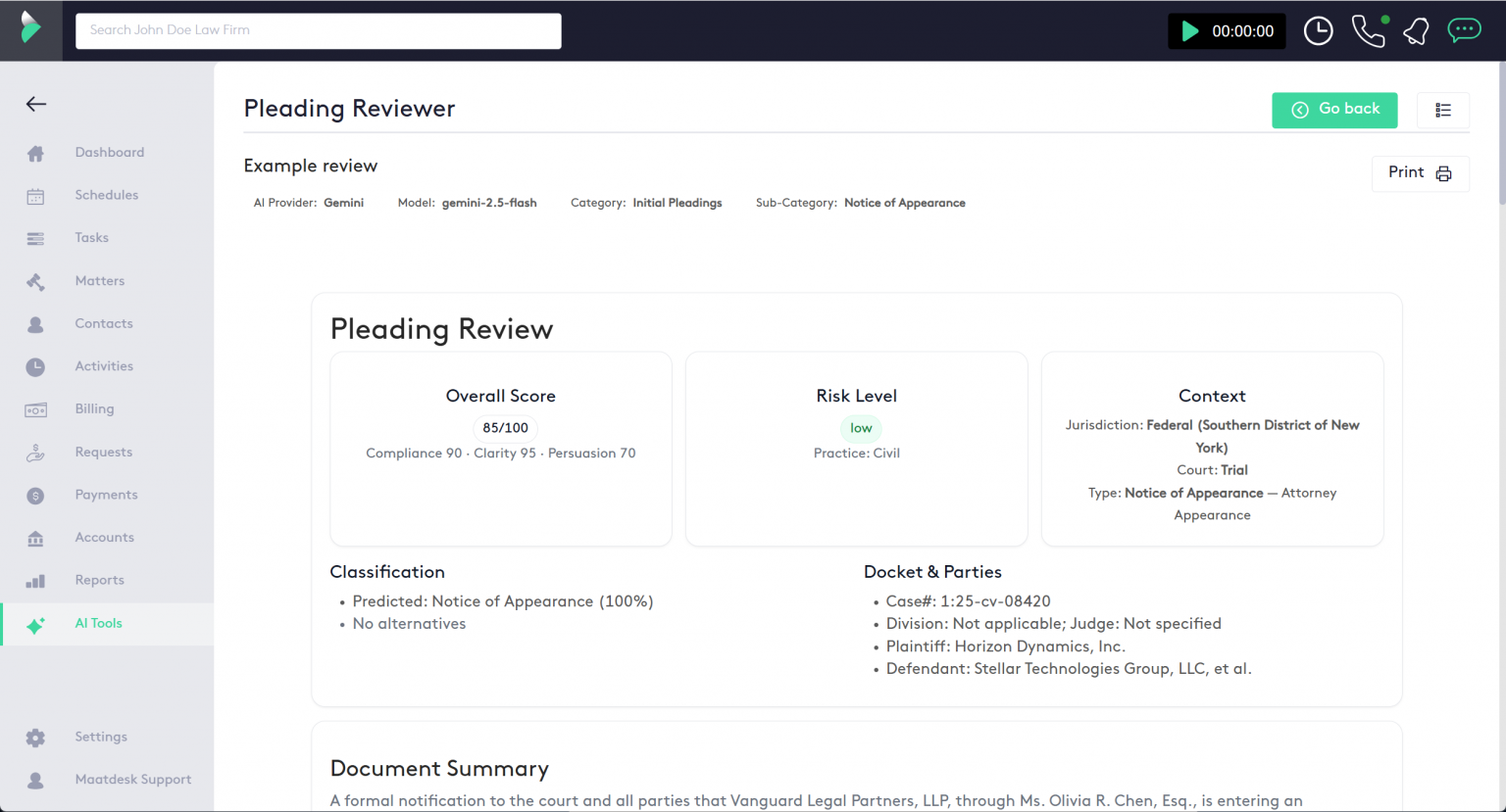 Pleading Reviewer Overview - Maatdesk Support